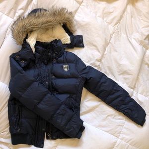 American Eagle feather down Navy Blue winter coat